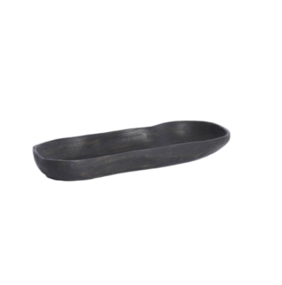 Bugaba Antique Wood Dish - Dark Brown