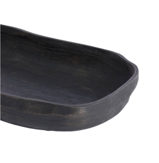 Bugaba Antique Wood Dish - Dark Brown
