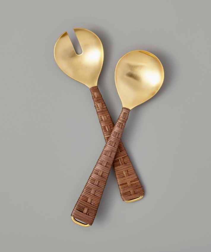 Ananta Rattan & Gold Serving Set