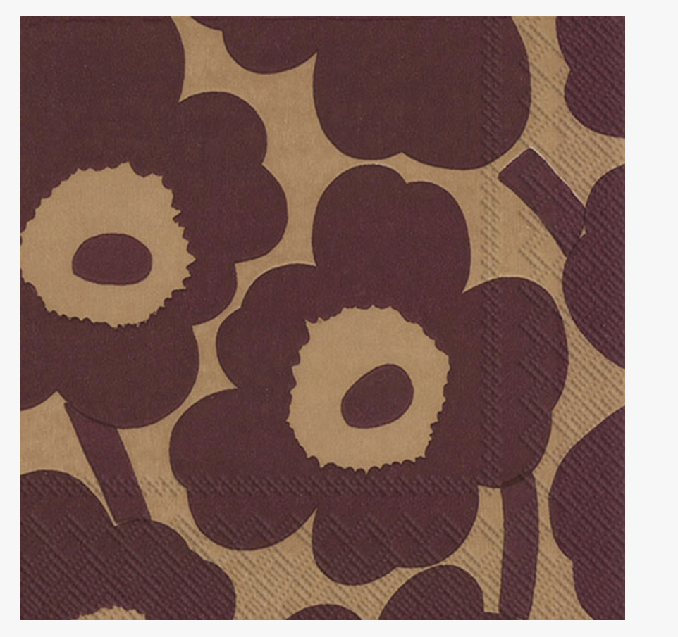 Marimekko Bordeaux Bloom Napkin - 20pk