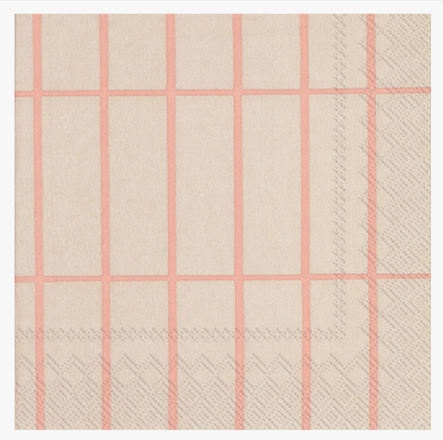 Blush Check Napkin - 20pk