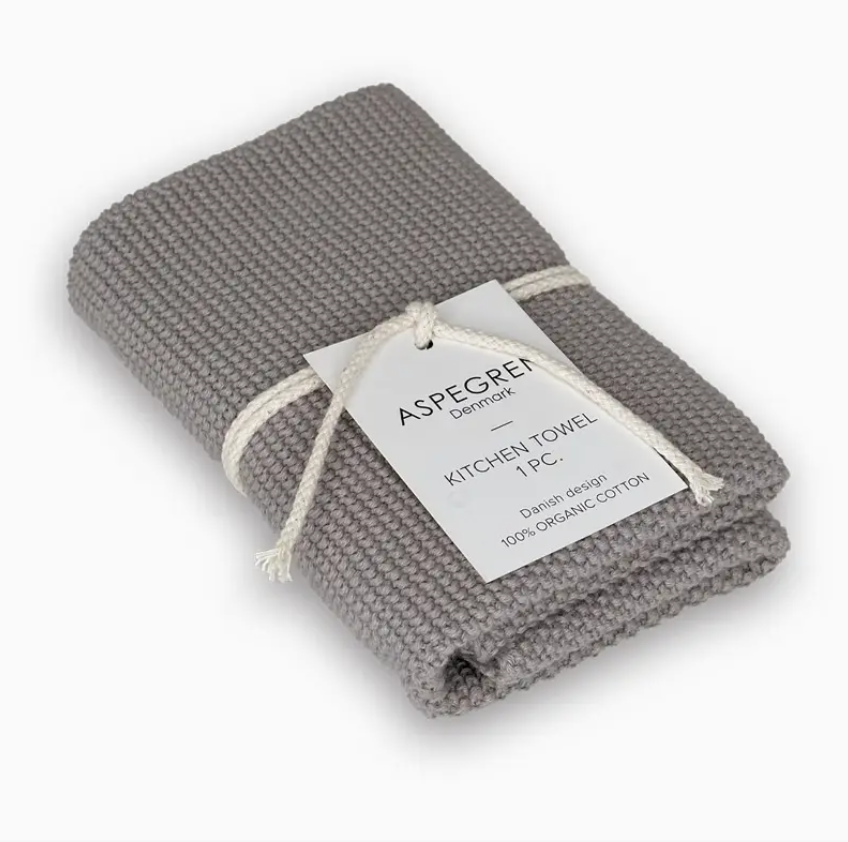 Knitted Kitchen Towel - Flint Grey