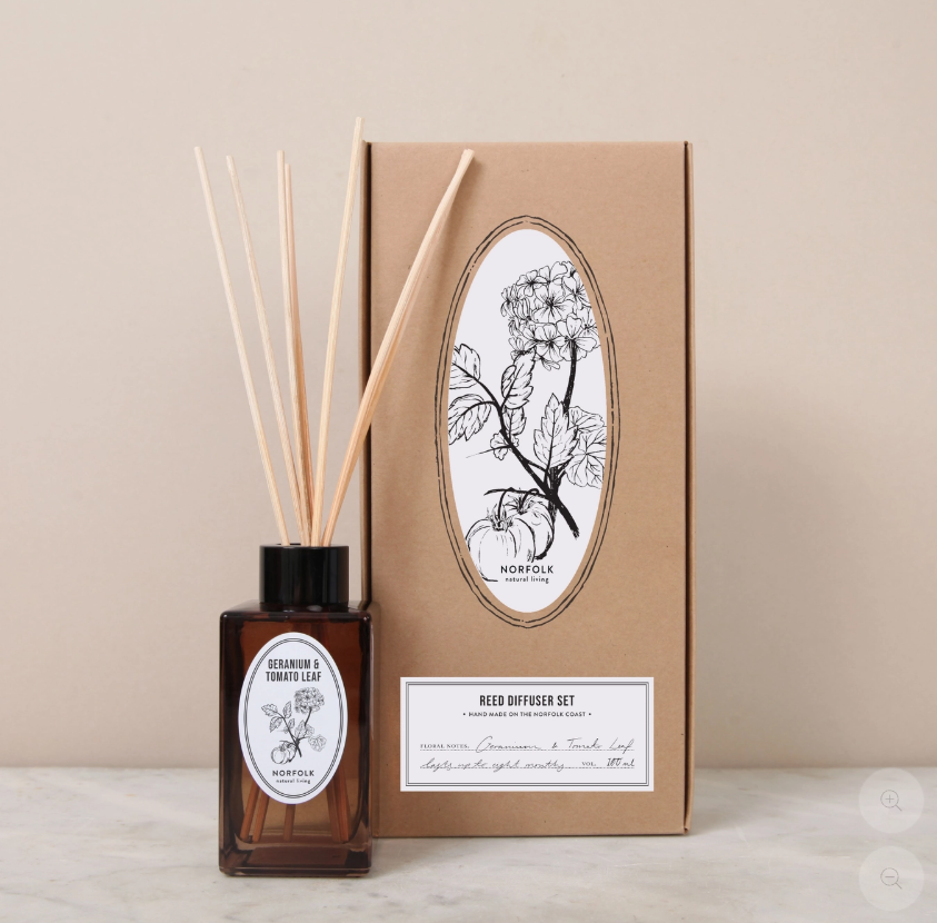 Norfolk Natural Living Reed Diffuser - Tomato & Geranium 100ml