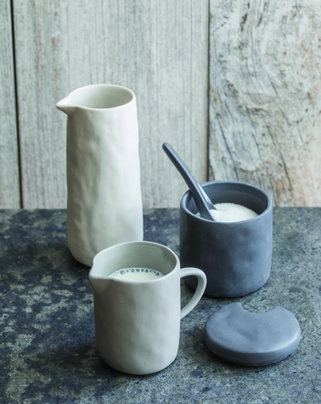 Tam Slate Grey Ceramic Milk Jug