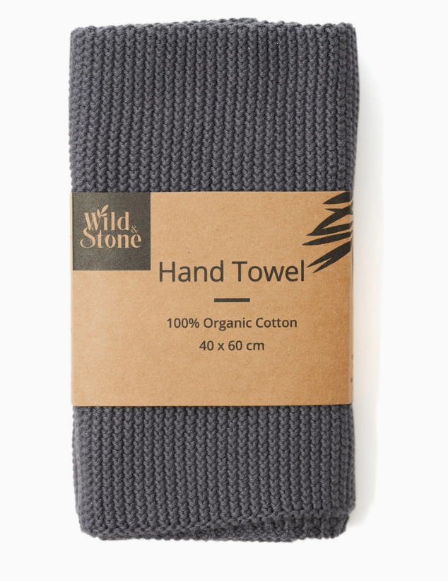 Hand Towel - Slate Grey 100% Organic Cotton