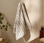 Hebden Narrow Stripe 100% Cotton Hand Towel - Mole