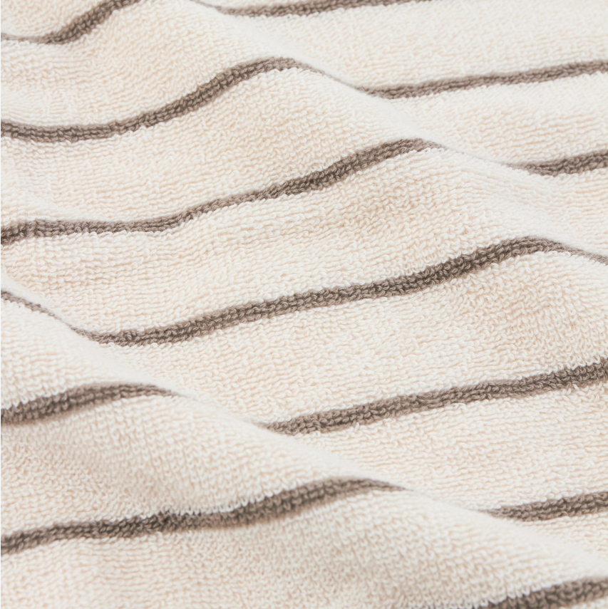 Hebden Narrow Stripe 100% Cotton Hand Towel - Mole