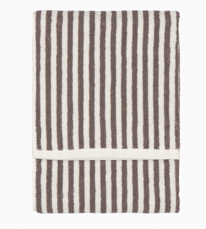 Hebden Striped 100% Cotton Hand Towel - Chocolate