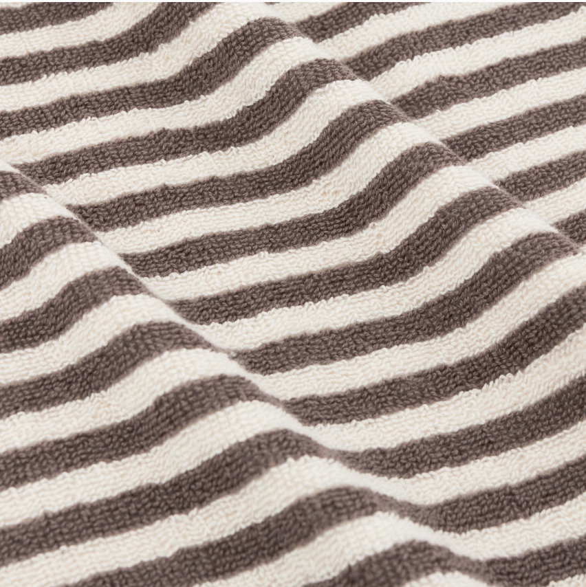 Hebden Striped 100% Cotton Hand Towel - Chocolate