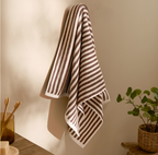 Hebden Striped 100% Cotton Hand Towel - Chocolate