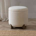Neven Storage Footstool - Ecru