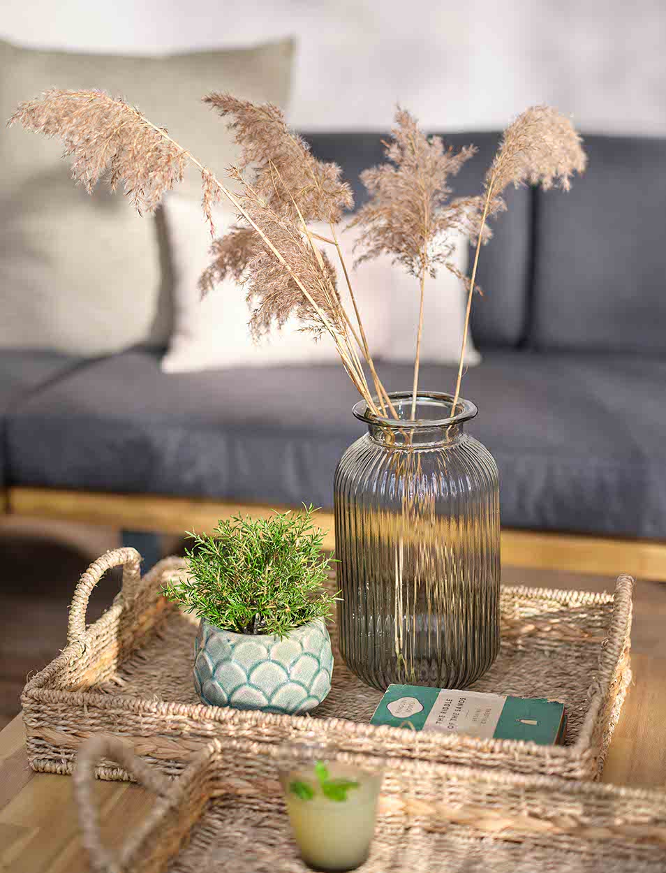 Bayford Natural Woven Tray Set