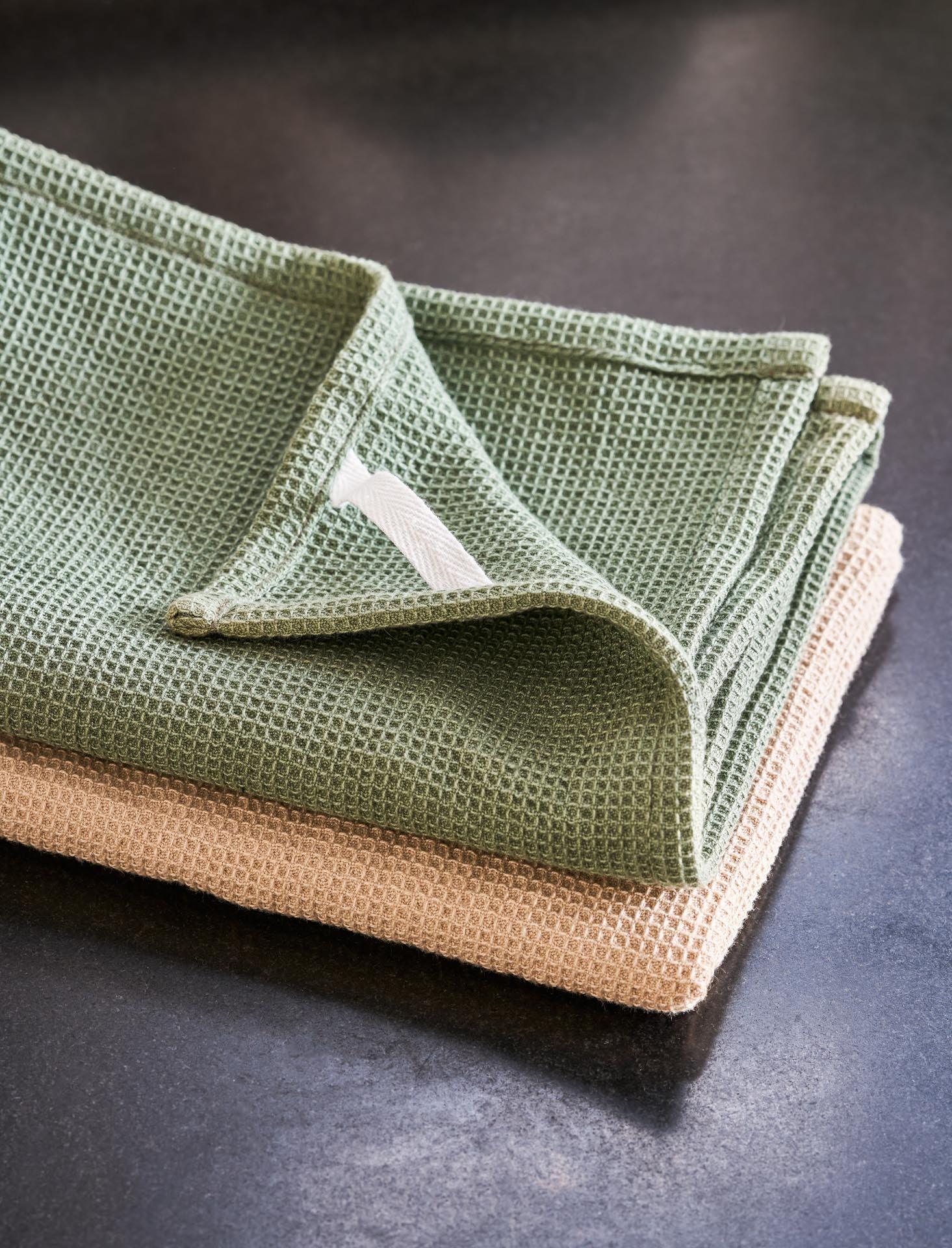 Bruern Rosemary & Natural Waffle Tea Towel - Set of 2