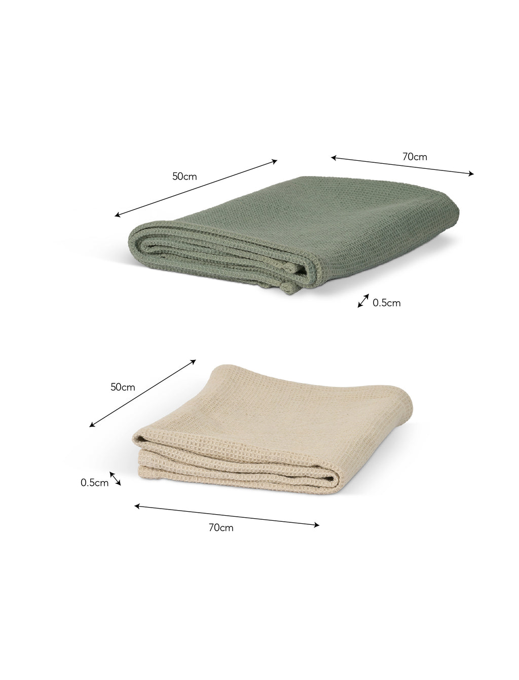Bruern Rosemary & Natural Waffle Tea Towel - Set of 2