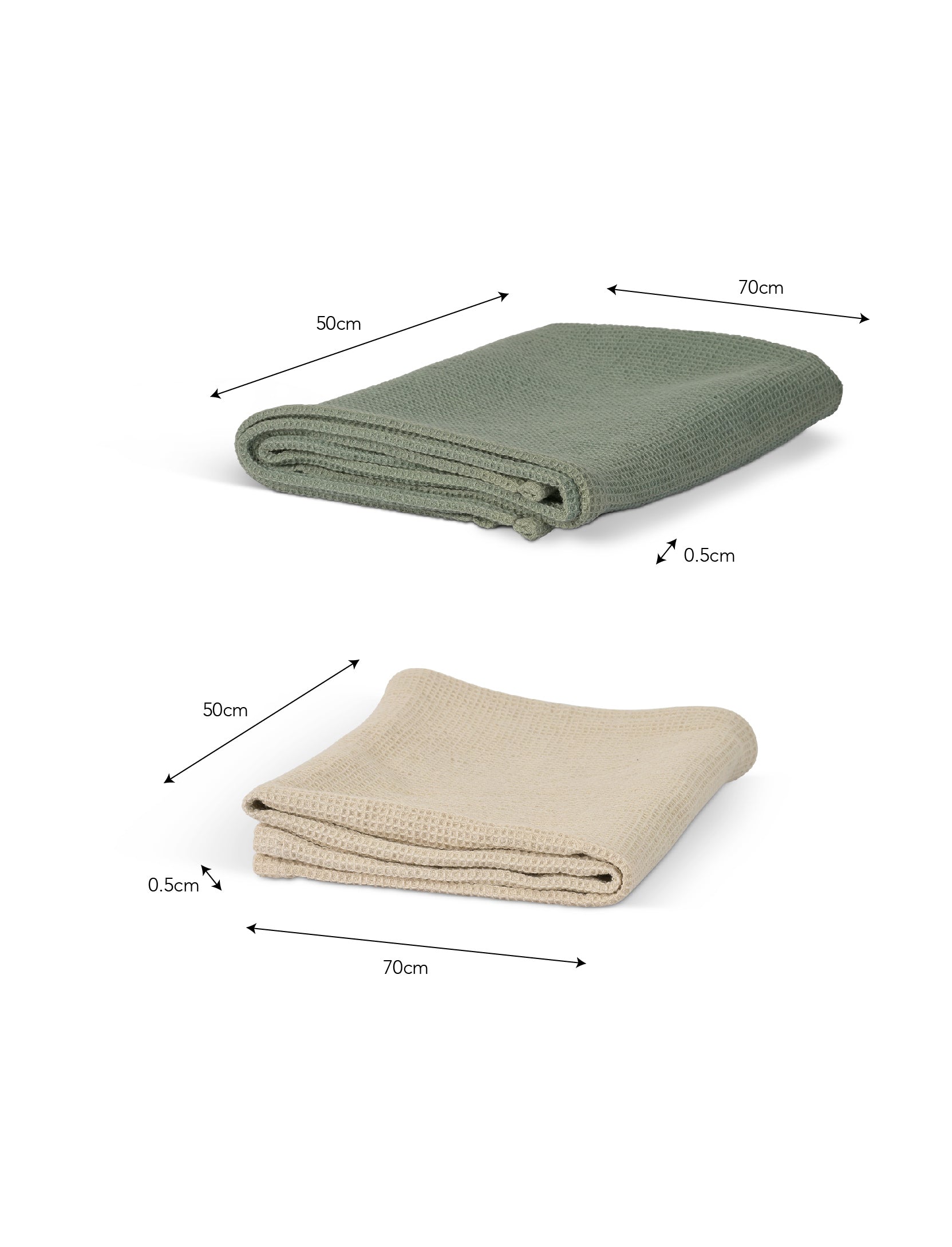 Bruern Rosemary & Natural Waffle Tea Towel - Set of 2