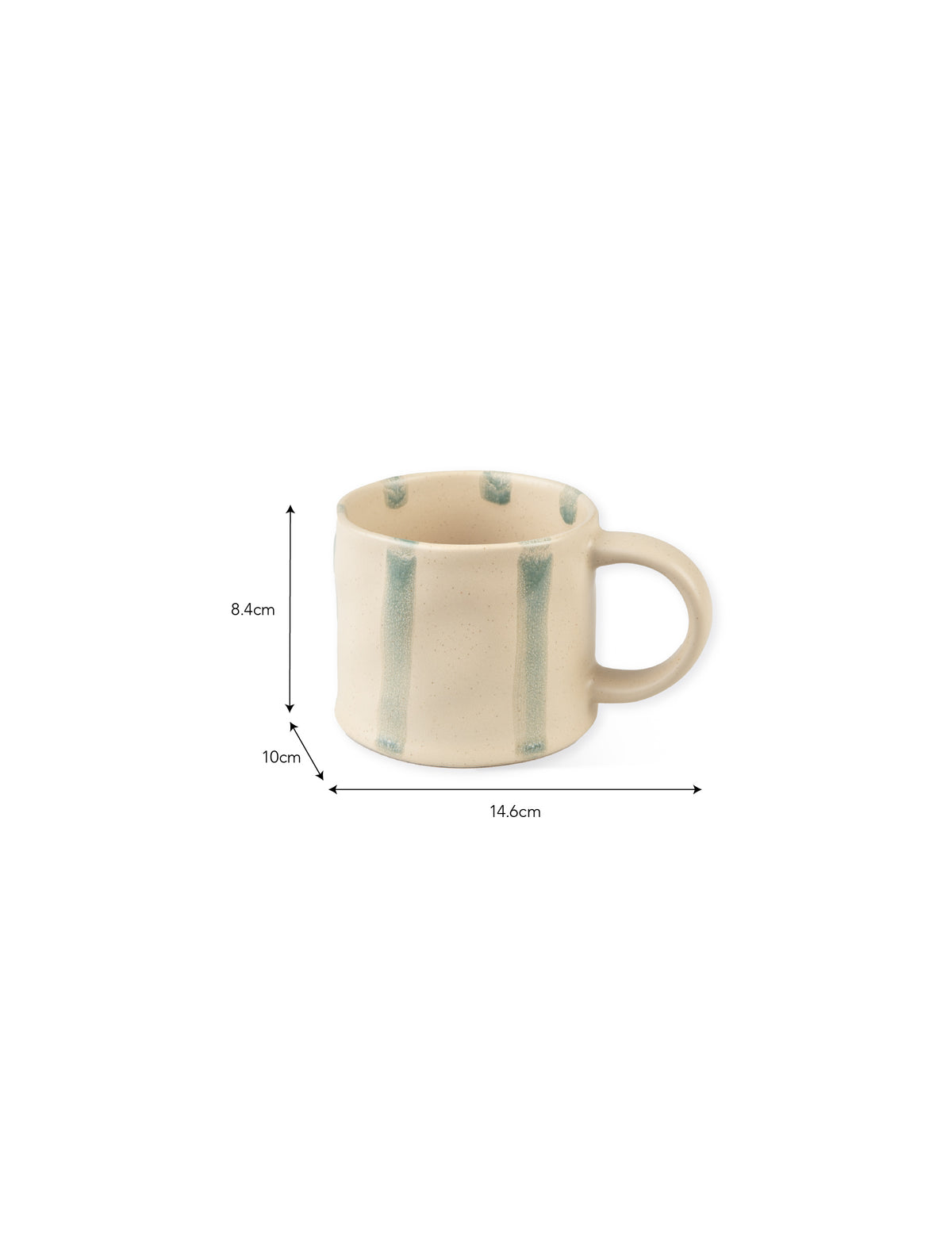 Woolstone Stoneware Striped Mugs - Rosemary (Set of 2)