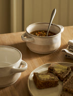 Blandon Half Glazed Bowls Stoneware (White)