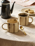 Woolstone Stoneware Striped Mugs - Truffle (Set of 2)